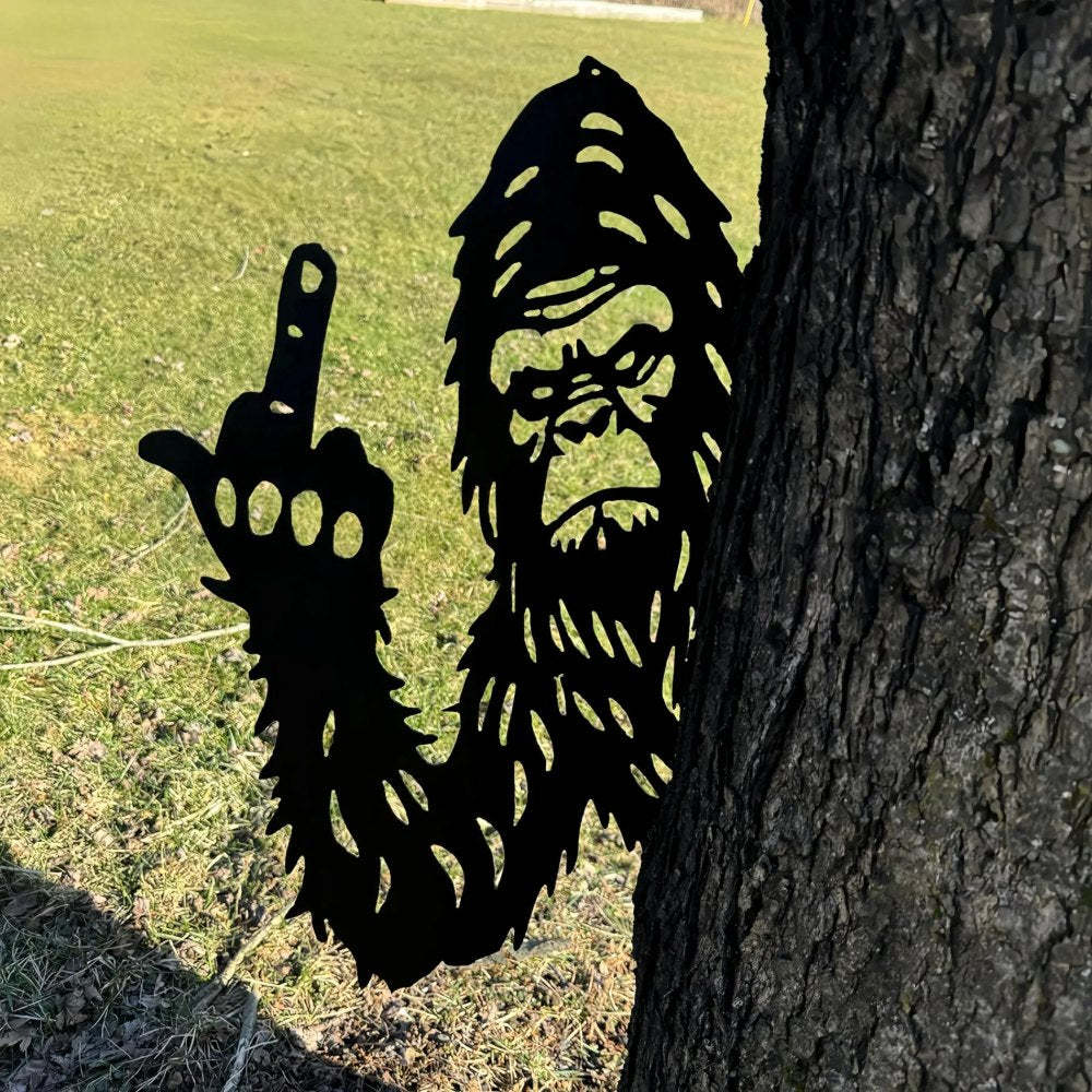 Peeping Middle Finger Animal Metal Sign - Yard Art Decor
