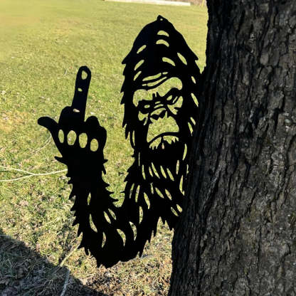 Peeping Middle Finger Animal Metal Sign - Yard Art Decor