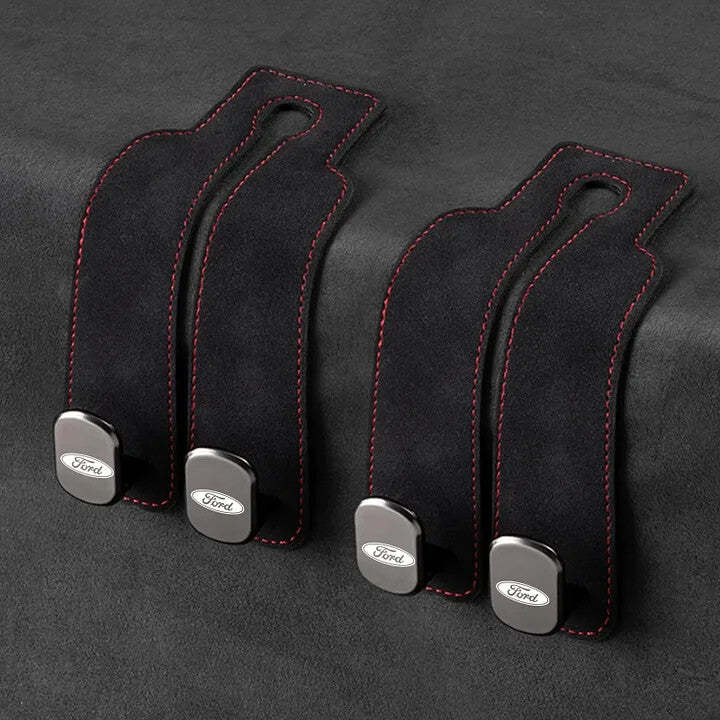 Twin Hook Leather Car Headrest Hangers