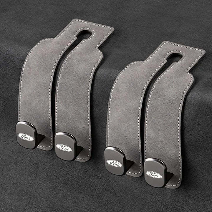 Twin Hook Leather Car Headrest Hangers