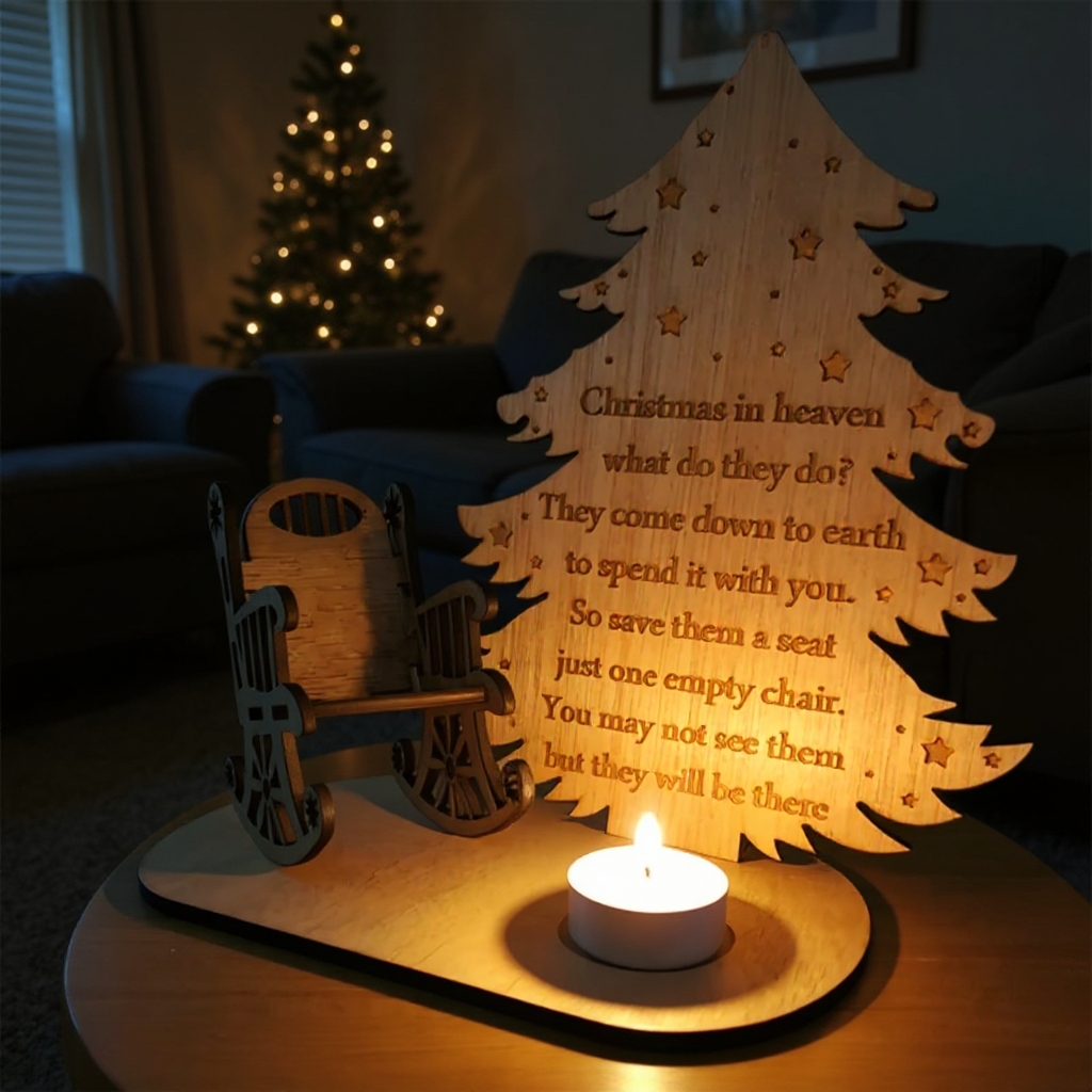 Christmas in Heaven Memorial Wooden Ornament