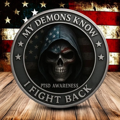 PTSD Awareness Veterans Challenge Coin