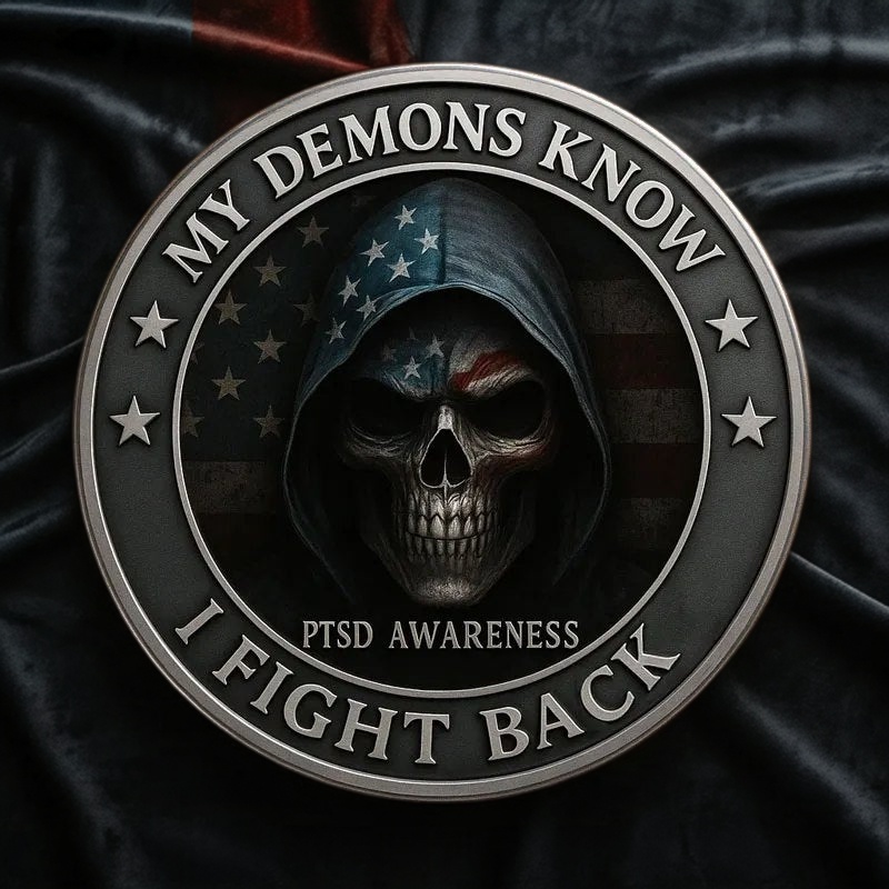 PTSD Awareness Veterans Challenge Coin