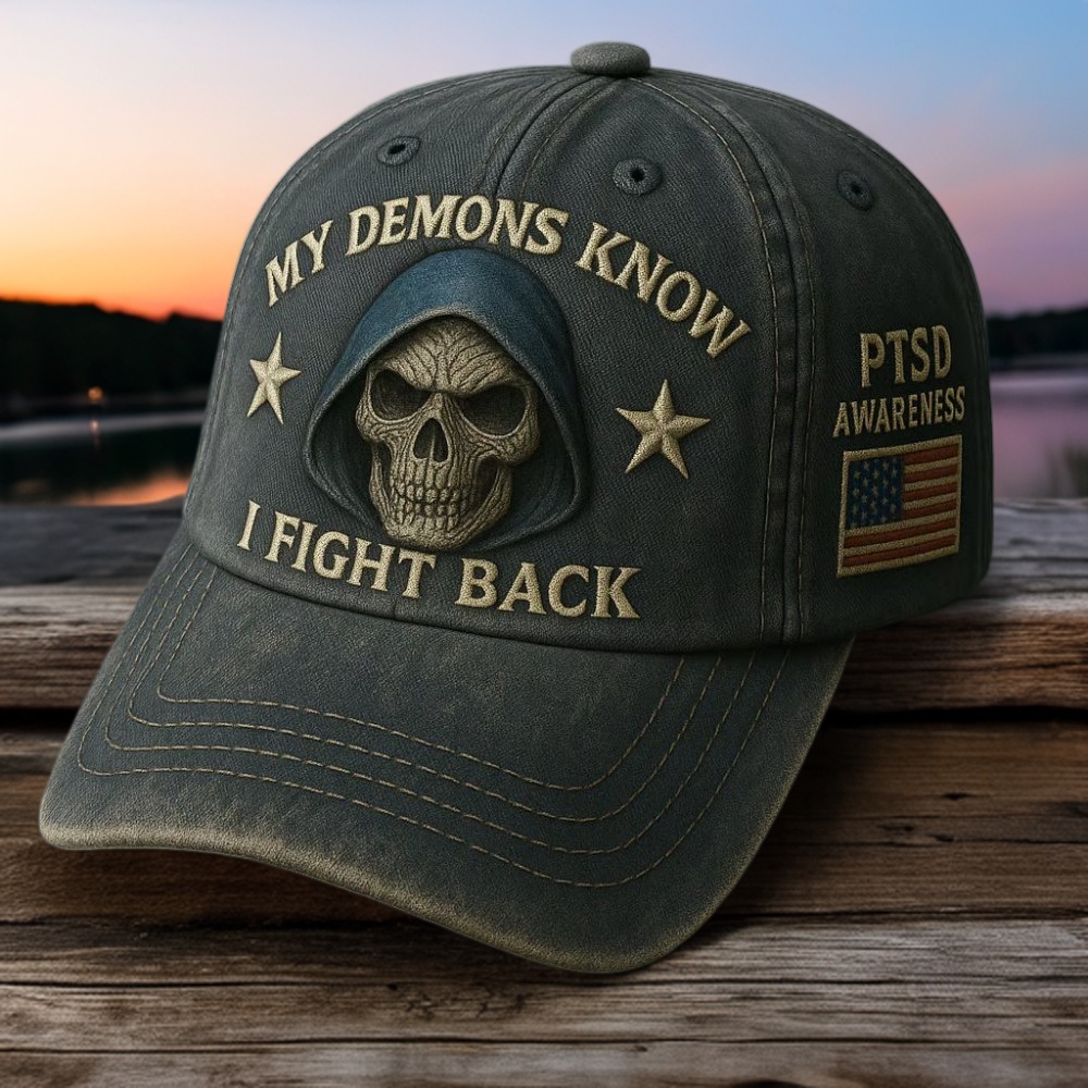 PTSD Awareness Veterans Challenge Hat – I Fight Back, Every Day