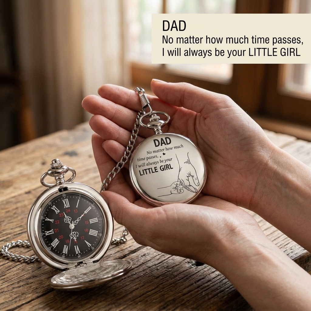 Luxury Vintage Pocket Watch For Dad - I Will Always Be Your Little Girl