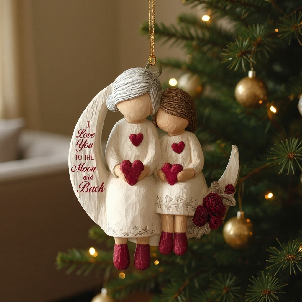 Grandma And Grandchild Moon Love - Acrylic Ornament