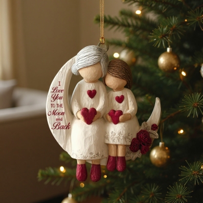 Grandma And Grandchild Moon Love - Acrylic Ornament