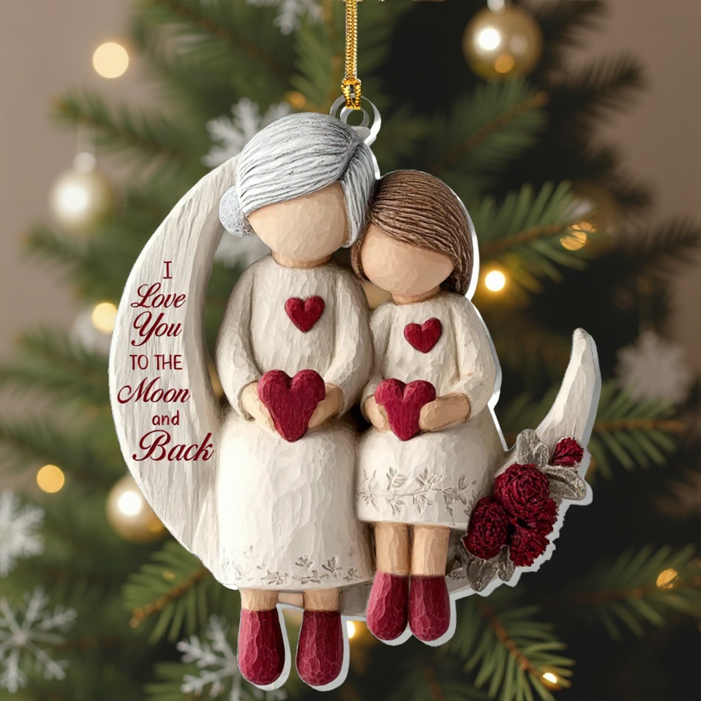 Grandma And Grandchild Moon Love - Acrylic Ornament