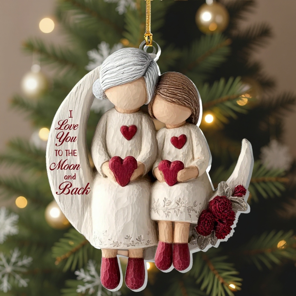 Grandma And Grandchild Moon Love - Acrylic Ornament