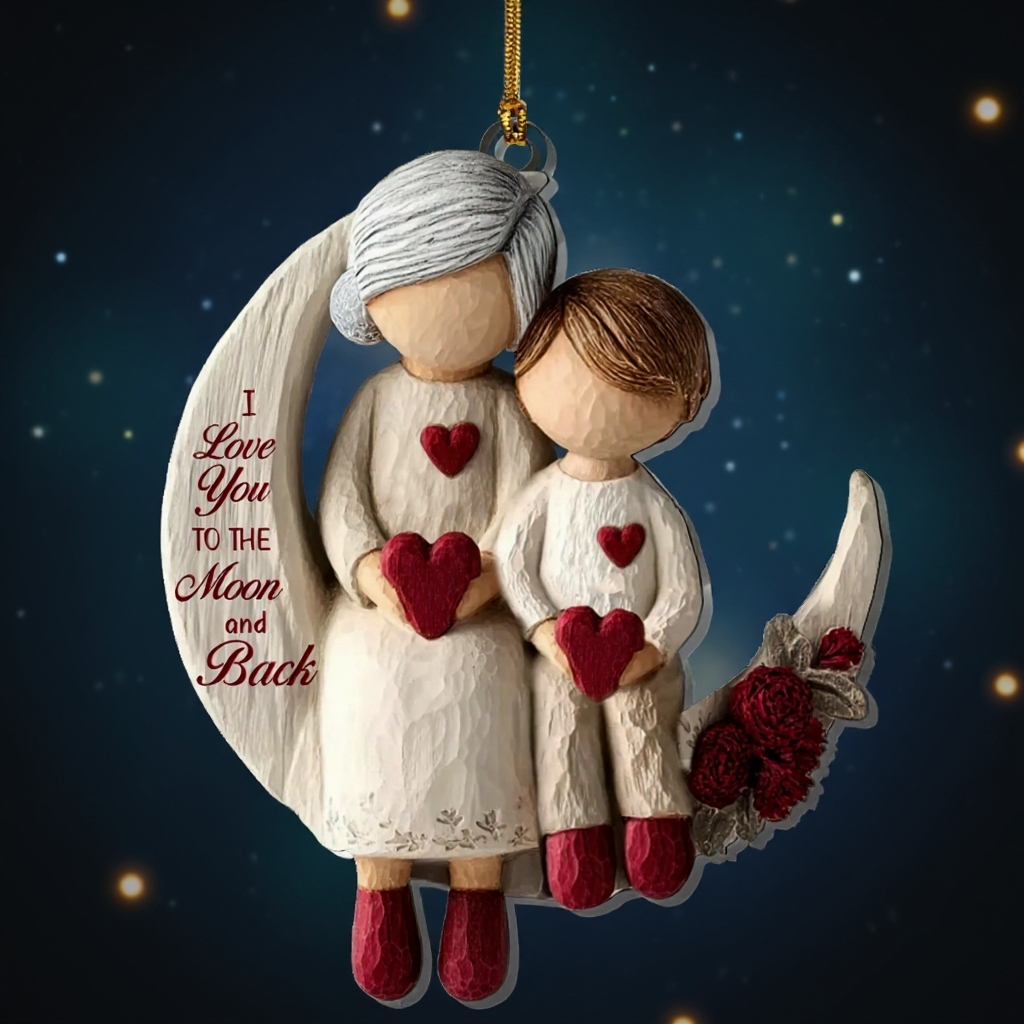 Grandma And Grandchild Moon Love - Acrylic Ornament