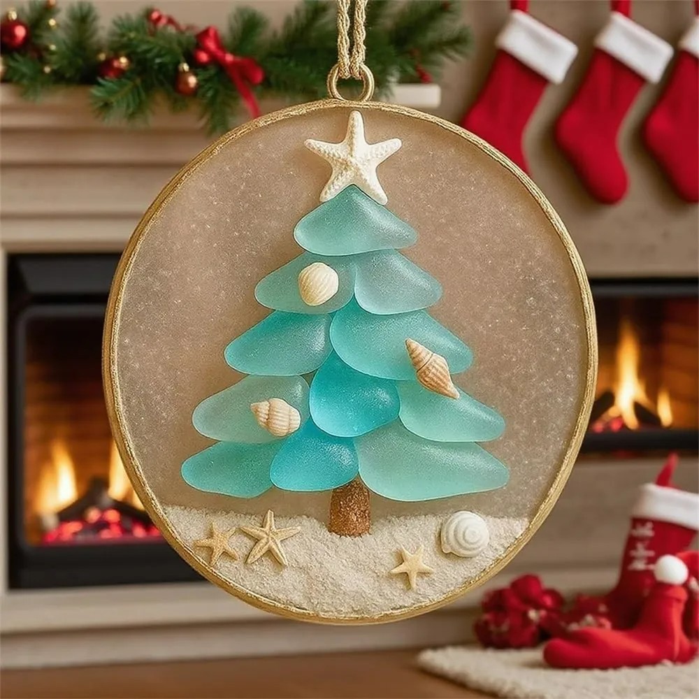 Sea Glass Coastal Christmas Tree Ornament
