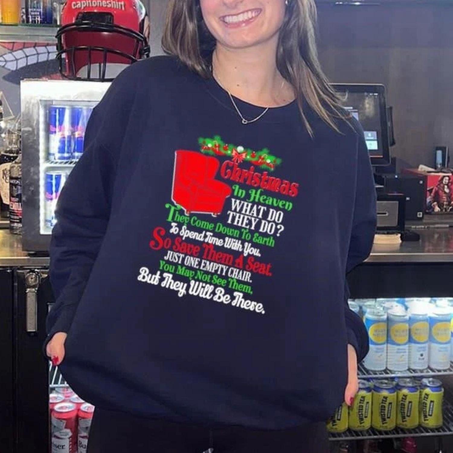 Christmas In Heaven Shirt – One Empty Chair Holiday Memorial Sweatshirt