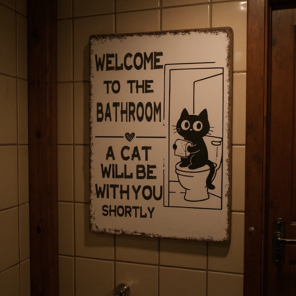 Vintage Black & White Humor Metal Sign - BW010