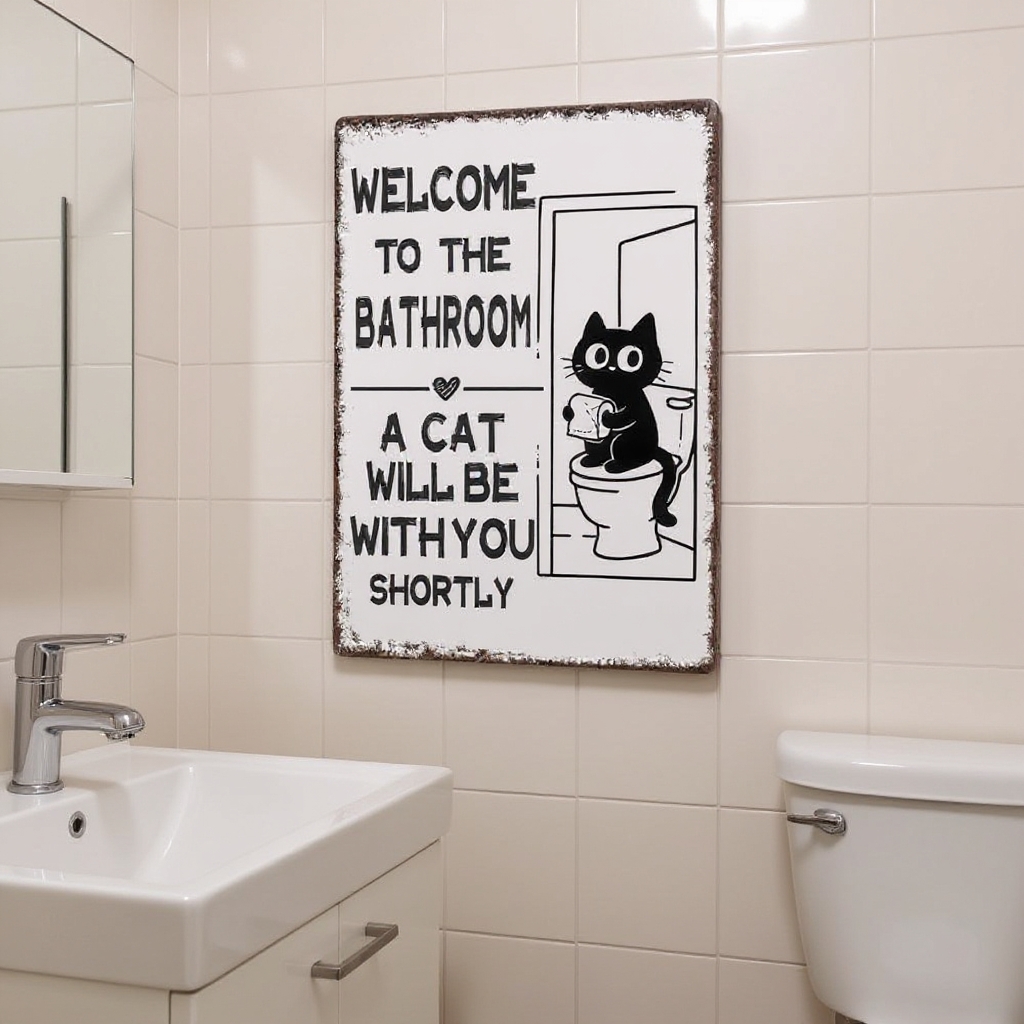 Vintage Black & White Humor Metal Sign - BW010