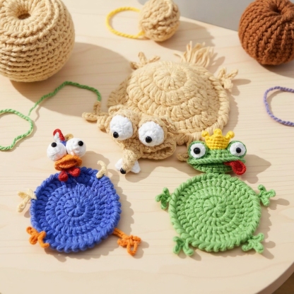 Handmade Crochet Animal Coasters