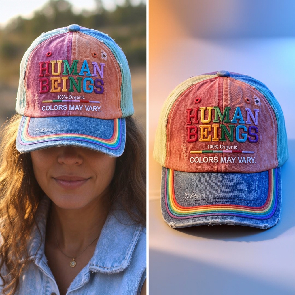Human Beings Colors May Vary - Print Casual Hat
