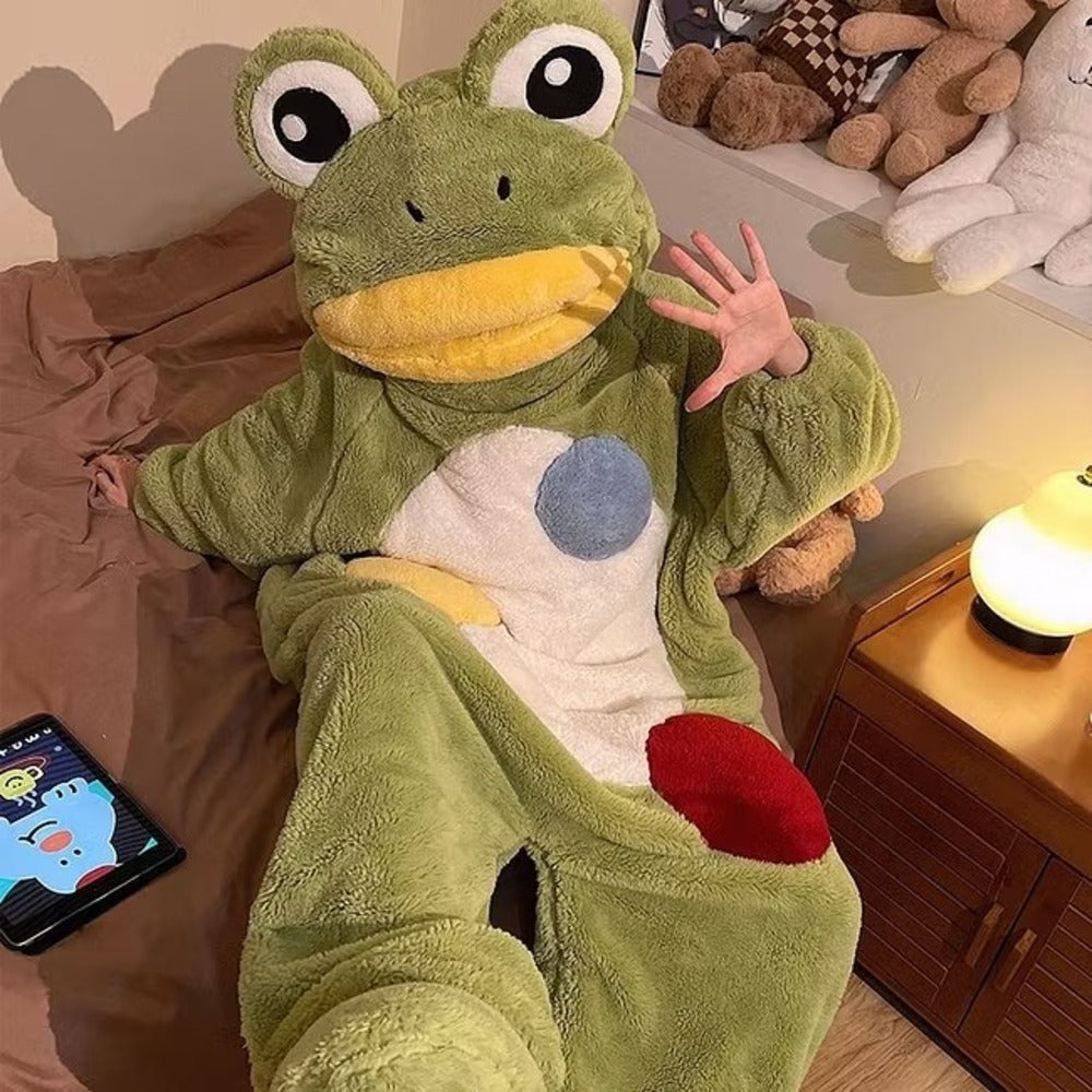 Funny Monster Hooded Fleece Robe for Adults