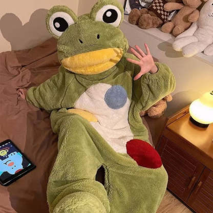 Funny Monster Hooded Fleece Robe for Adults