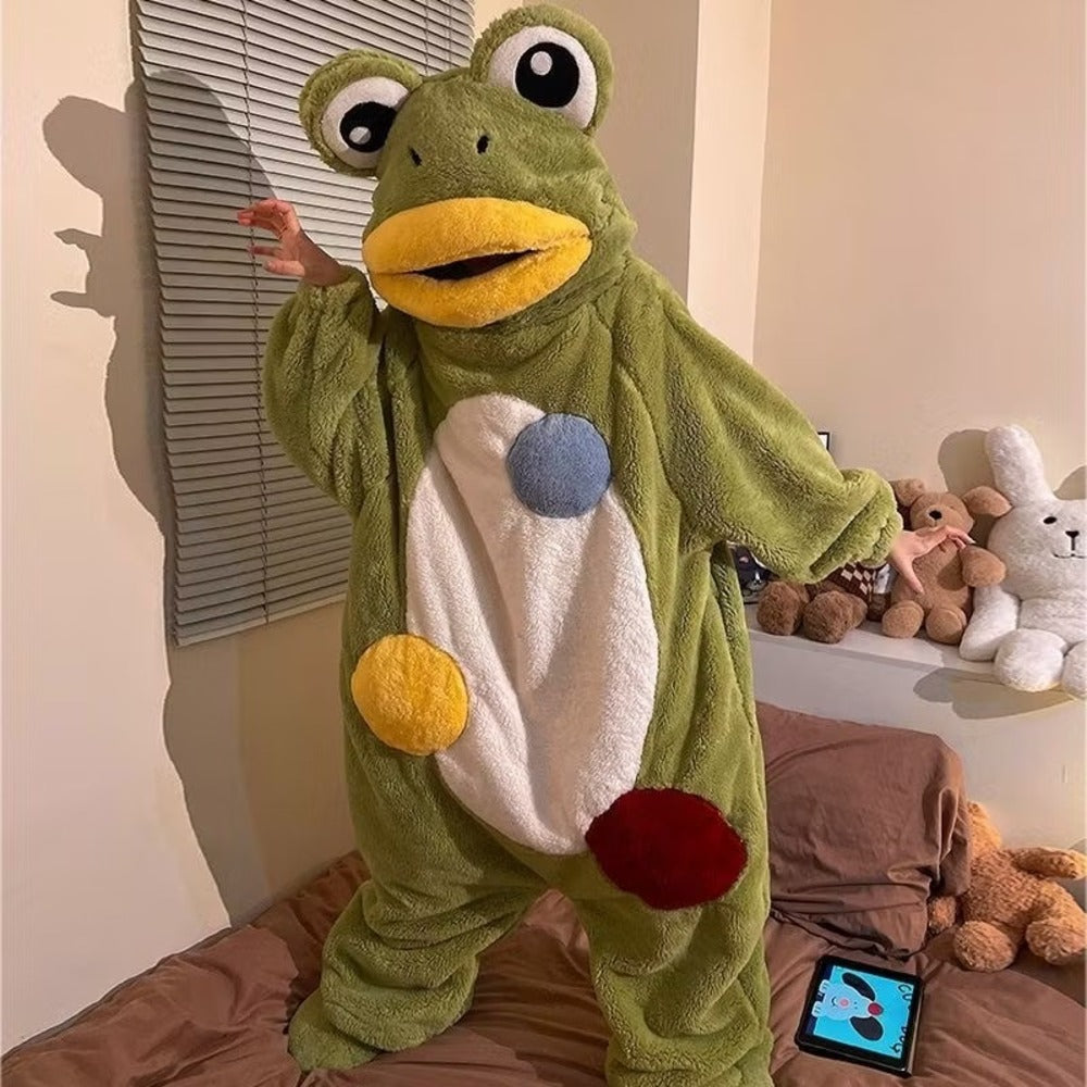 Funny Monster Hooded Fleece Robe for Adults