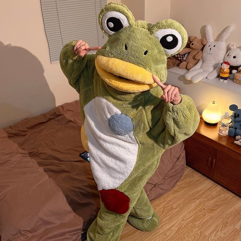 Funny Monster Hooded Fleece Robe for Adults