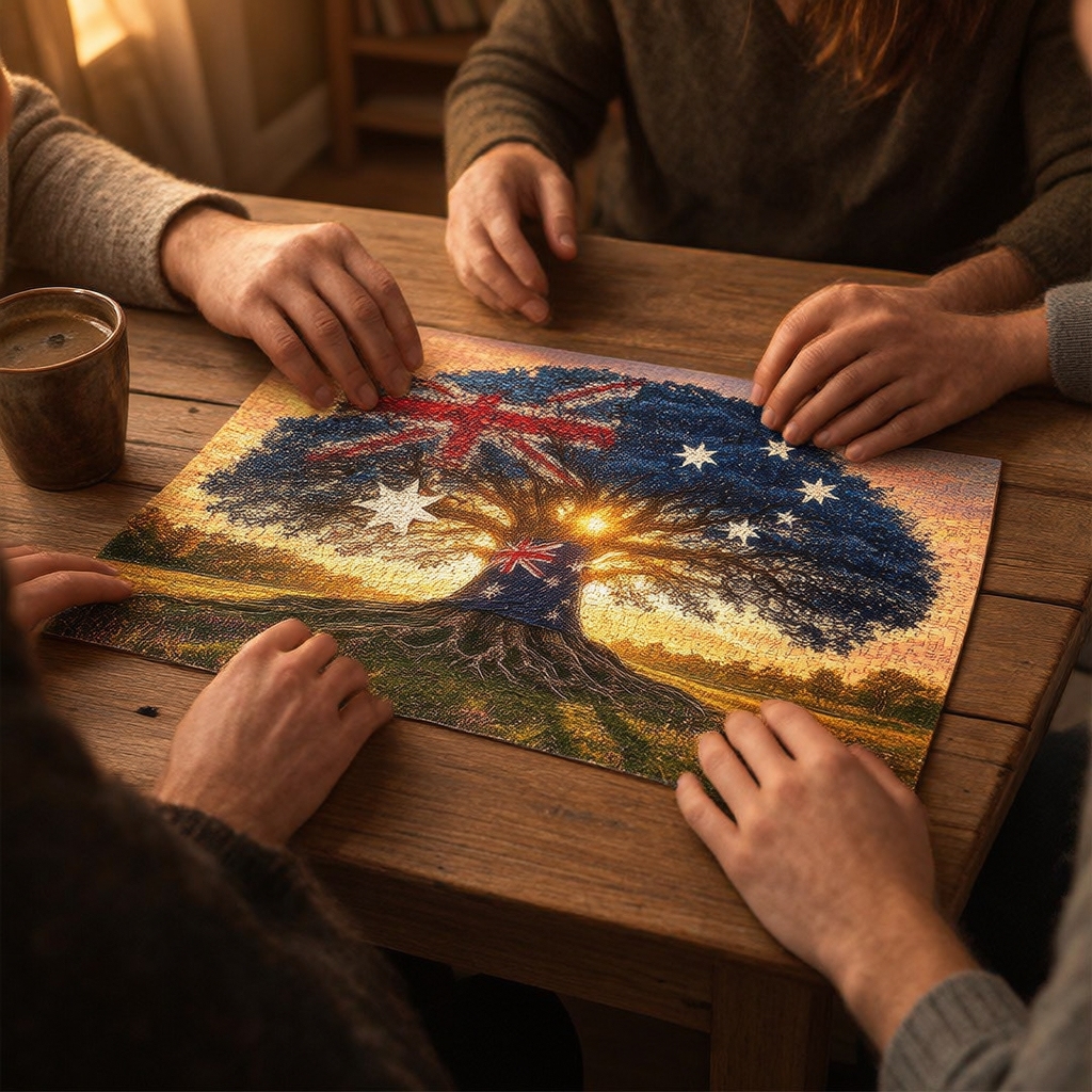 Patriotic Australian Flag Tree Jigsaw Puzzle 1000-Piece