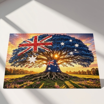 Patriotic Australian Flag Tree Jigsaw Puzzle 1000-Piece