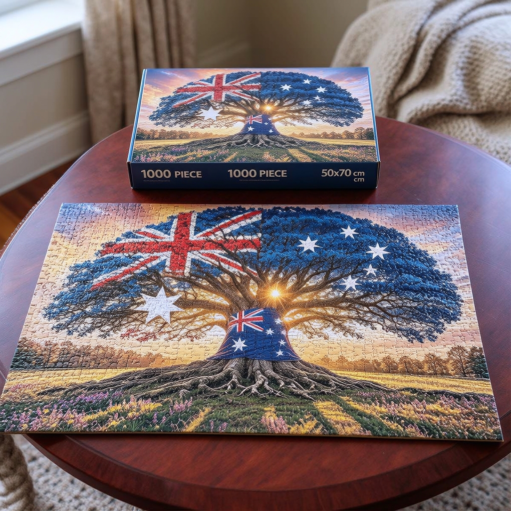 Patriotic Australian Flag Tree Jigsaw Puzzle 1000-Piece