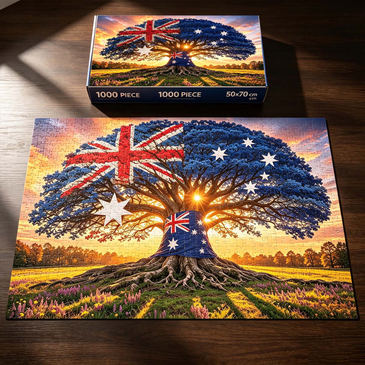 Patriotic Australian Flag Tree Jigsaw Puzzle 1000-Piece
