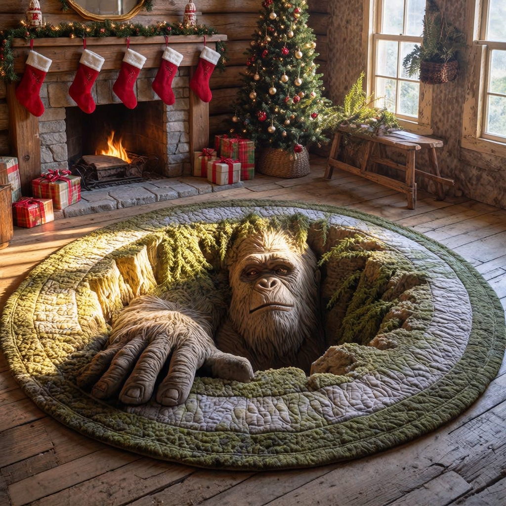 Bigfoot Underground Hole Round Rug - H708