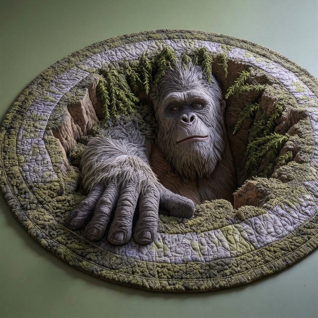 Bigfoot Underground Hole Round Rug - H708