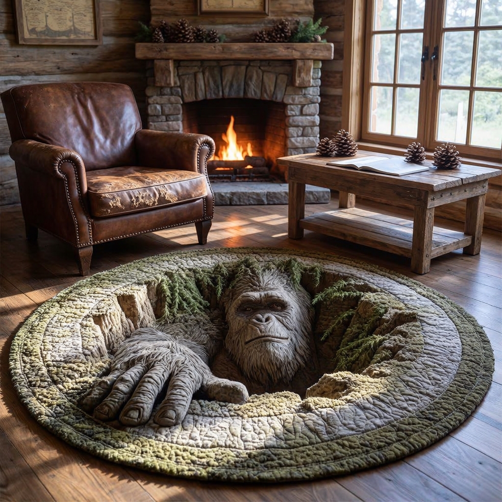 Bigfoot Underground Hole Round Rug - H708