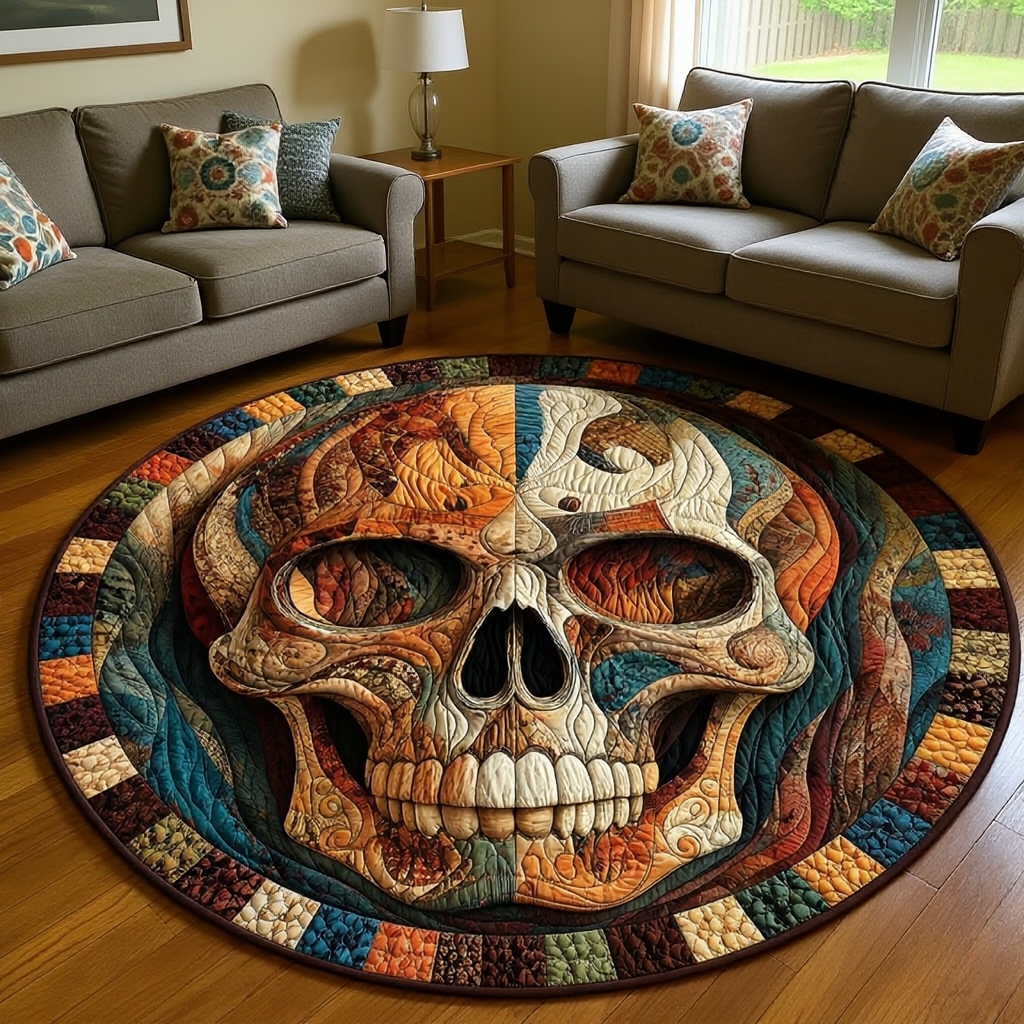 Mystical Skull Round Rug - H744