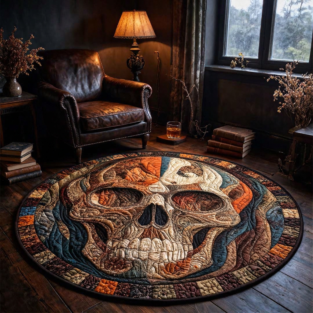 Mystical Skull Round Rug - H744