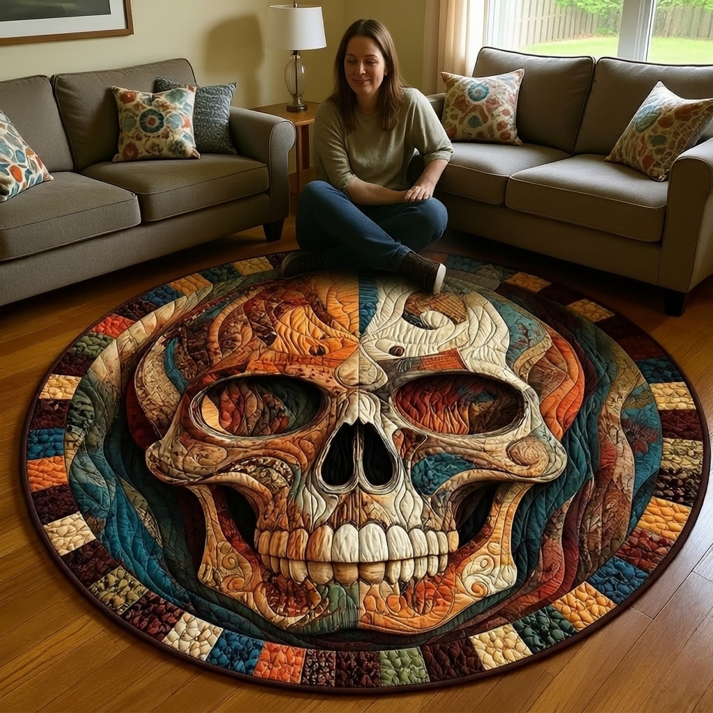 Mystical Skull Round Rug - H744