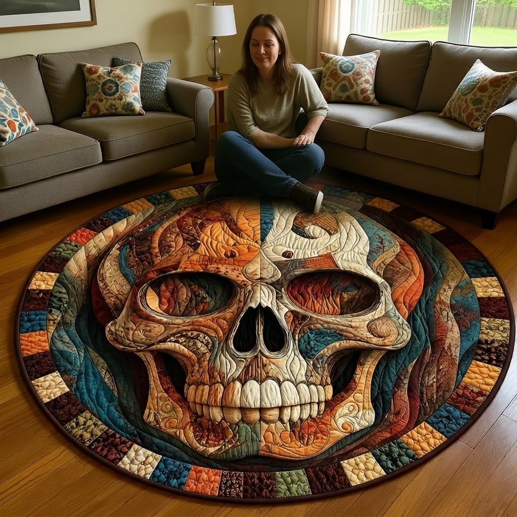 Mystical Skull Round Rug - H744
