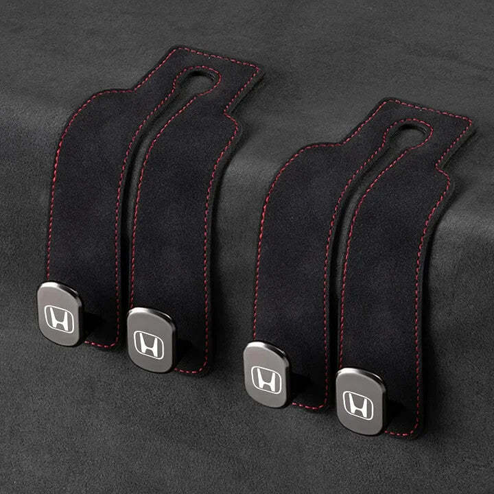 Twin Hook Leather Car Headrest Hangers
