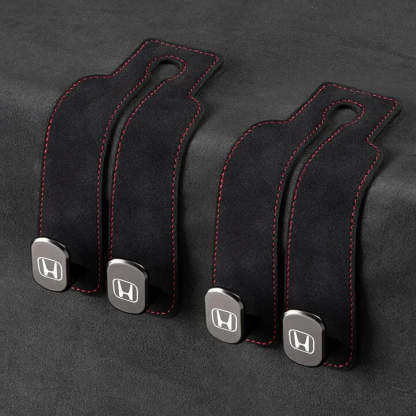 Twin Hook Leather Car Headrest Hangers