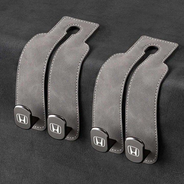 Twin Hook Leather Car Headrest Hangers