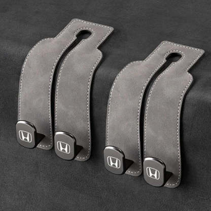 Twin Hook Leather Car Headrest Hangers