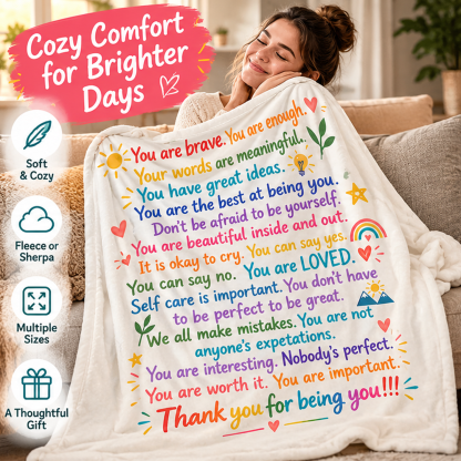 Inspirational Affirmation Blanket- J115 - Premium Blanket