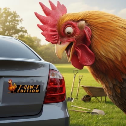 F-CAW-F Funny Rooster Car Badge Laser Cutting Car Emblem