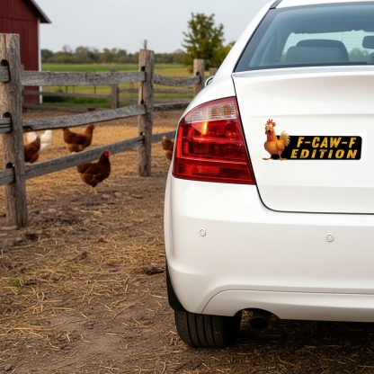 F-CAW-F Funny Rooster Car Badge Laser Cutting Car Emblem
