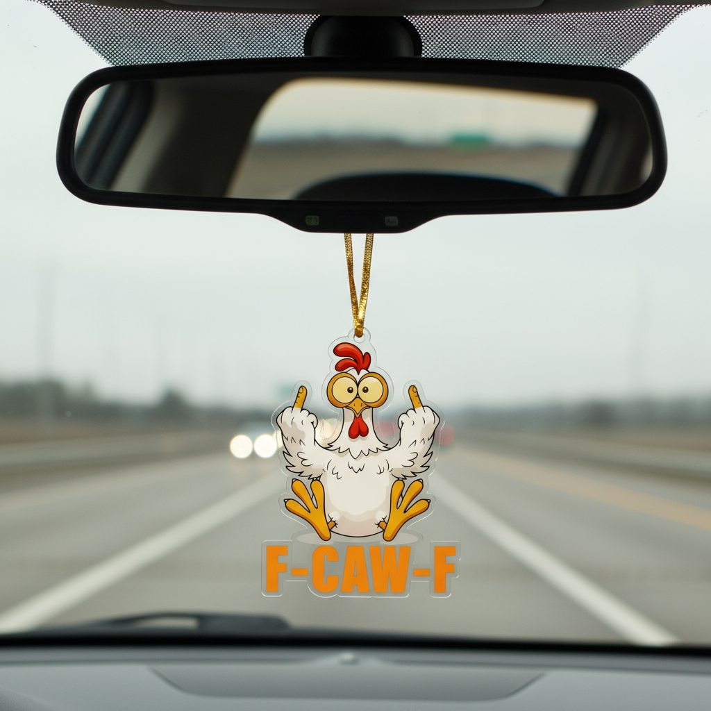 F-CAW-F Funny Chicken Christmas Ornament