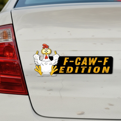 F-CAW-F Funny Chicken Car Badge Laser Cutting Car Emblem