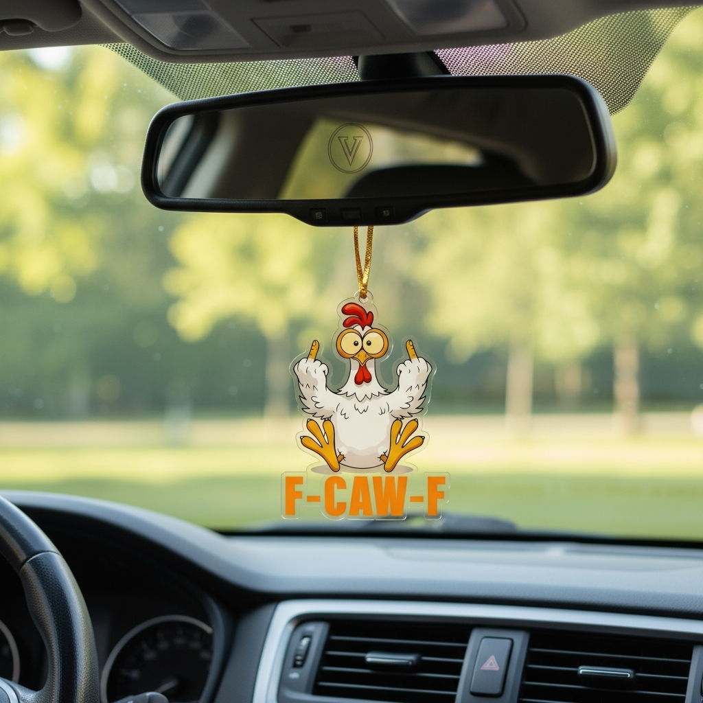 F-CAW-F Funny Chicken Christmas Ornament