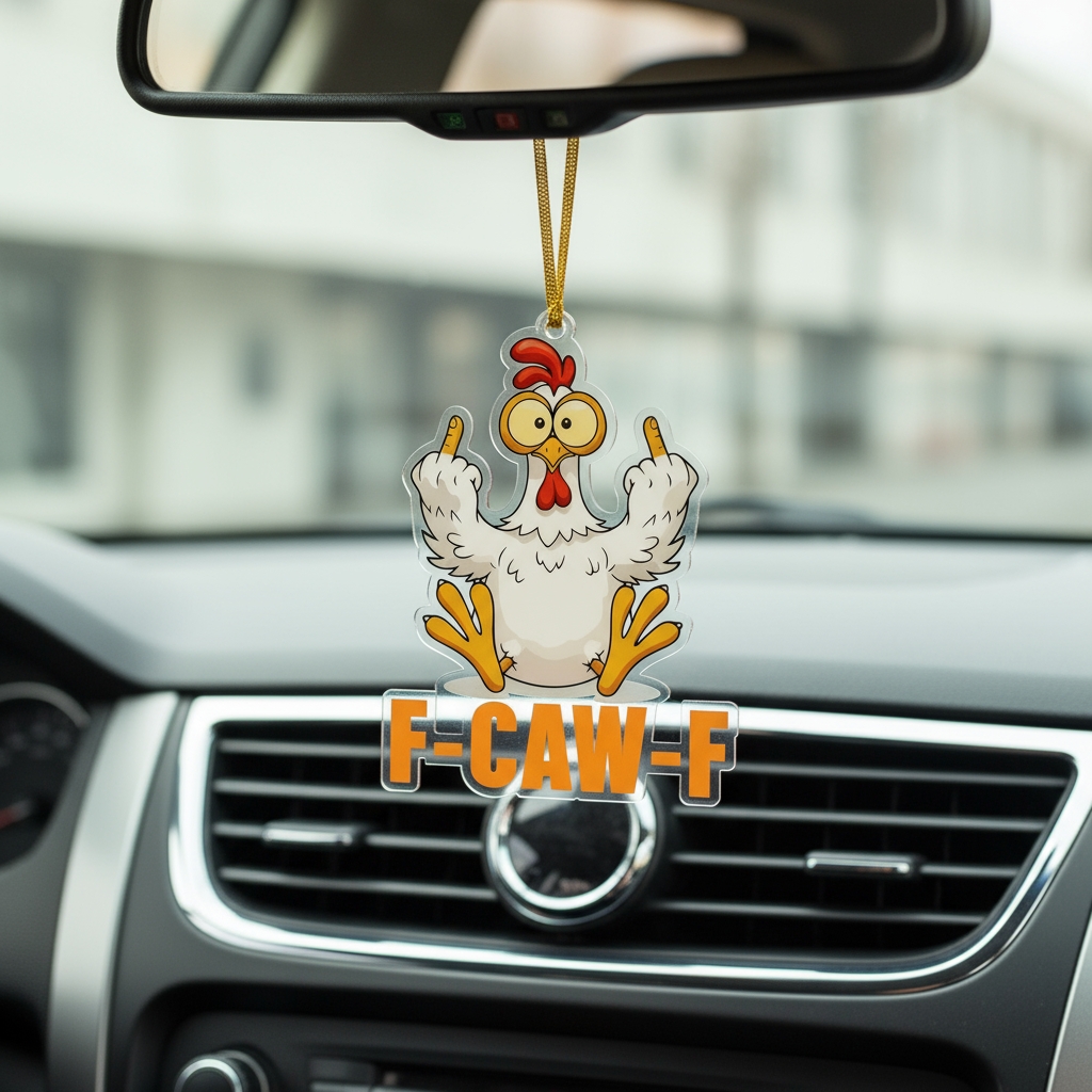 F-CAW-F Funny Chicken Christmas Ornament
