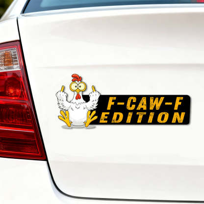 F-CAW-F Funny Chicken Car Badge Laser Cutting Car Emblem
