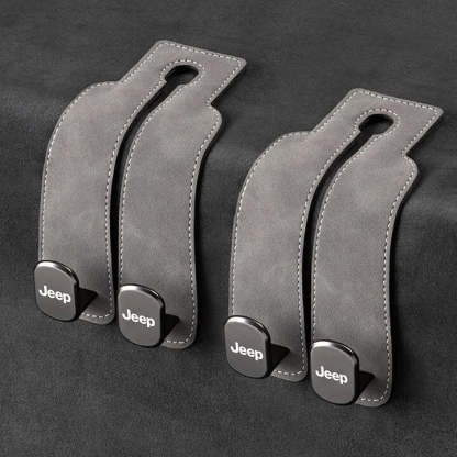 Twin Hook Leather Car Headrest Hangers