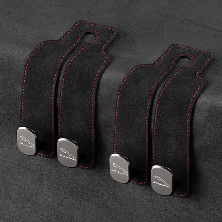 Twin Hook Leather Car Headrest Hangers