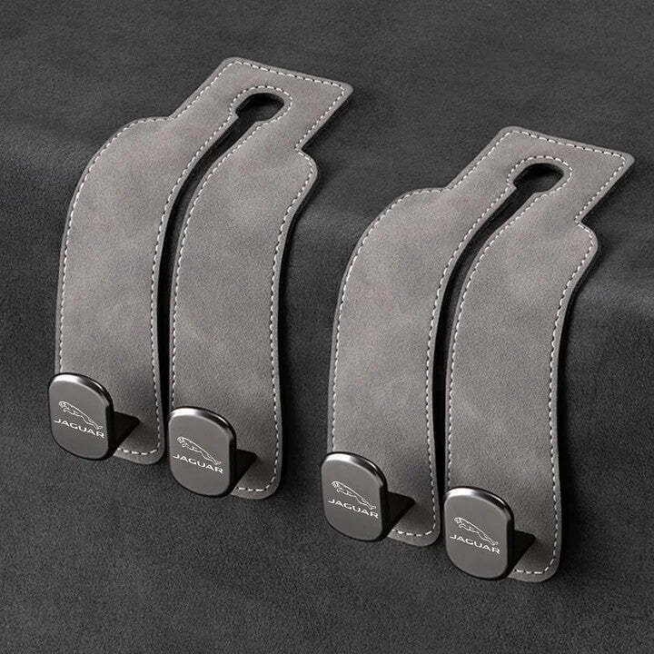 Twin Hook Leather Car Headrest Hangers